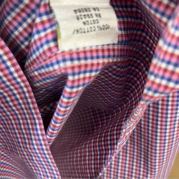 Bugatchi Uomo Pink Check Flip Contrast Cuff Shirt - Picture 12 of 13